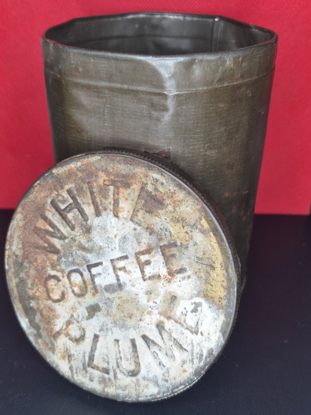 Vintage Metal Coffee Canister - Brown/Gray